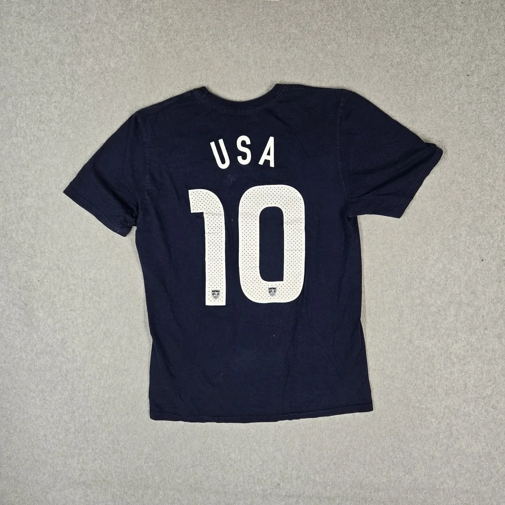 United States Soccer Men Men Shirt M Blue #10 Nike Swoosh Team Logo Graphic